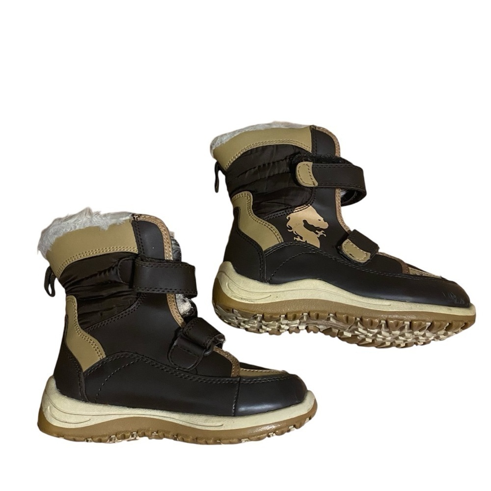 Disney Pirates of the Caribbean Winter Boots Sz 11 Kids Brown Faux Fur Lined